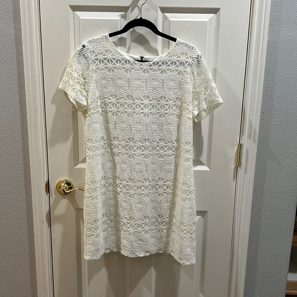 Love You For Eternity White Lace Shift Dress